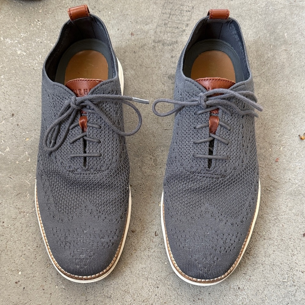 Men's Gray Knit Oxford Shoes